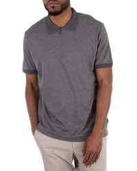 BOSS - Short-Sleeved Zip-Placket Polo Shirt - Lyst