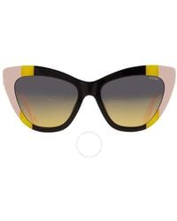 Moschino - Grey Shaded Green Cat Eye Sunglasses Mos122/s 071c/je 53 - Lyst