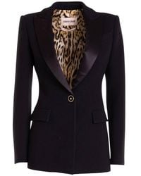 Roberto Cavalli - Single-Breasted Wool Blazer, Brand Size 44 Us - Lyst