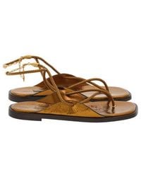 Ferragamo - Riace Strappy Flat Sandals - Lyst