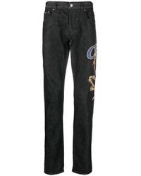 Roberto Cavalli - Logo Embroidered Straight-Leg Jeans, Waist - Lyst