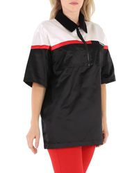 Burberry - Colorblock Silk Satin Oversized Short Sleeve Bowling Shirt - Lyst