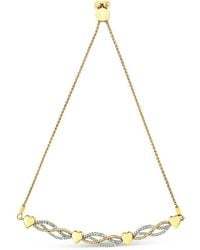 Haus of Brilliance - 14K Plated .925 Sterling 1/10 Cttw Diamond Wave And Hearts Bolo Bracelet (I-J Color, I2-I3 Clarity) - Lyst
