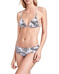 Wolford - Iconic White Black/amethyst Toile De Jouy Antoinette Beach Triangle Top - Lyst