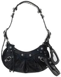 Balenciaga - Le Cagole Xs Crocodile Embossed Shoulder Bag - Lyst