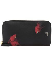 dunhill - Goldfish-Print Leather Zip Wallet - Lyst