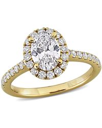 Created Forever - 1 1/2Ct Tw Oval And Round-Cut Lab Grown Diamond Halo Engagement Ring - Lyst