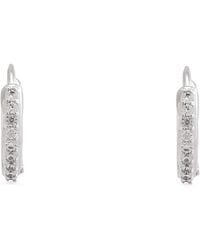 Swarovski - Matrix Pierced Earrings Mini Hoop Matrix Rhodium Shiny - Lyst
