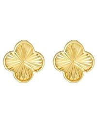 Tresorra - 14K Radiating Clover Stud Earrings - Lyst