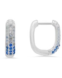 Kylie Harper - Sterling Sapphire Ombre Pave Cz Hoop Earrings - Lyst