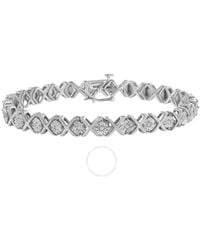 Haus of Brilliance - .925 Sterling Silver 1/10 Cttw Miracle-set Round-cut Diamond ''x'' Link Tennis Bracelet - Lyst