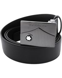 Montblanc - 35 Mm Saffiano-Printed Leather Belt - Lyst