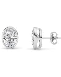Mure And Co - 4Ctw Oval Shaped Lab Grown Diamond (F/Vs) Stud Earrings - Lyst