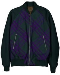 Burberry - Checked Reversible Bomber Jacket With Zipper - Lyst