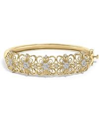 Haus of Brilliance - 14K 1.00 Cttw Diamond Vintage Inspired Floral Bangle Bracelet - Lyst