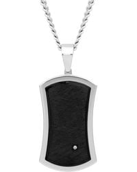 Robert Alton - Diamond Accent Stainless Steel With & Finish Dog Tag Pendant - Lyst