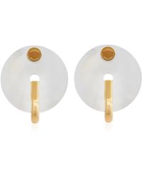 Burberry Resin Pearl Gold-plated Oyster Earrings in Metallic | Lyst