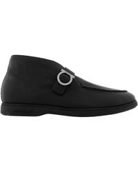 Ferragamo - Gancini Buckle Desert Boots - Lyst