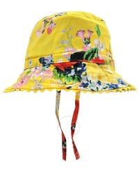 Zimmermann - Floral-Print Drawstring Bucket Hat - Lyst