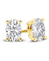 Brilliant Diamond - 14K Igi Certified 1 Carat Oval Cut Lab Grown Diamond Stud Earrings For Vs Clarity, E-F Color - Lyst