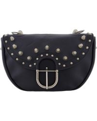 Roberto Cavalli - Studded Leather Shoulder Bag With Chain Handle - Lyst