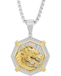 Robert Alton - 1/4Ctw Diamond Stainless Steel With Finish Dragon Pendant - Lyst