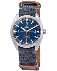 Omega Railmaster Automatic Blue Jeans Dial Watch
