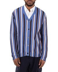 Marni - V-Neck Stripe-Pattern Cotton Cardigan - Lyst
