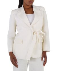 Chloé - Ladies Iconic Milk Double-Breasted Belted Blazer Jacket, Brand Size 38 (Us - Lyst