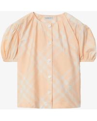 Burberry - Toddler Sheryl Check Cotton Blouse - Lyst