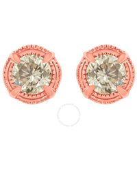 Haus of Brilliance - 14k Re Gold Plated .925 Sterling Silver 1 Cttw Diamond Modern 4-prong Solitaire Milgrain Stud Earrings - Lyst