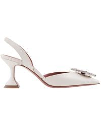 AMINA MUADDI - Begum 70 Satin Slingback Pumps, Brand Size 35 Us - Lyst