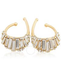 Burberry - Faux Crystal Gold-plated Ear Clips - Lyst