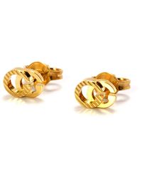 Gucci - Running Gg Diagonal Motif Earrings, 18 Karat - Lyst