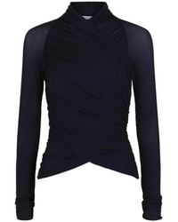 Ferragamo - Ruched Long-Sleeve Top, Brand Size 38 Us - Lyst