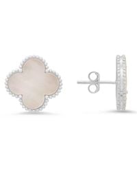 Kylie Harper - Sterling Mother Of Pearl Clover Earrings - Lyst