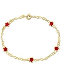 Amour - Enamel Flower Charm Station Bracelet - Lyst