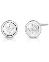 Roberto Coin - 18K Earrings With 2 Round Diamonds - Lyst