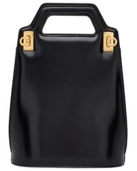 Ferragamo - Wanda Mini Top Handle Leather Bag - Lyst