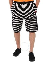 Burberry - Janson Zebra Print Wool Blend Knit Shorts - Lyst