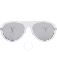 Moncler - Navigaze Smoke Mirror Pilot Sunglasses Ml0240 21c 57 - Lyst