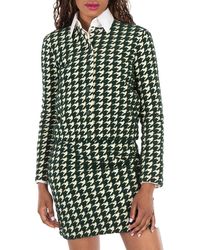 Burberry - Houndstooth Cotton-Blend Cardigan - Lyst