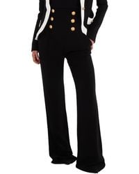 Balmain - Button-Embellished High-Waisted Pants, Brand Size 40 (Us - Lyst