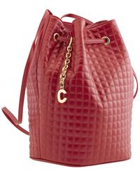 Celine Quilted Calfskin Backpack- Red