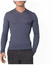 Ferragamo - V-Neck Wool Knit Sweater - Lyst