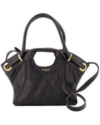 Balmain - Quilted Lambskin Top Handle Bag - Lyst