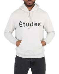 Etudes Studio - Heather Cotton Logo Print Hoodie - Lyst