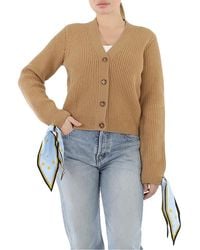 Burberry - Ladies Scarf Tie Detail Wool Cardigan - Lyst
