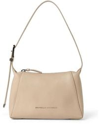Brunello Cucinelli - Sabbia Leather Shoulder Bag - Lyst