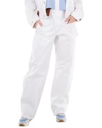 JW Anderson - Twisted Workwear Crystal-Embellished Jeans, Waist - Lyst